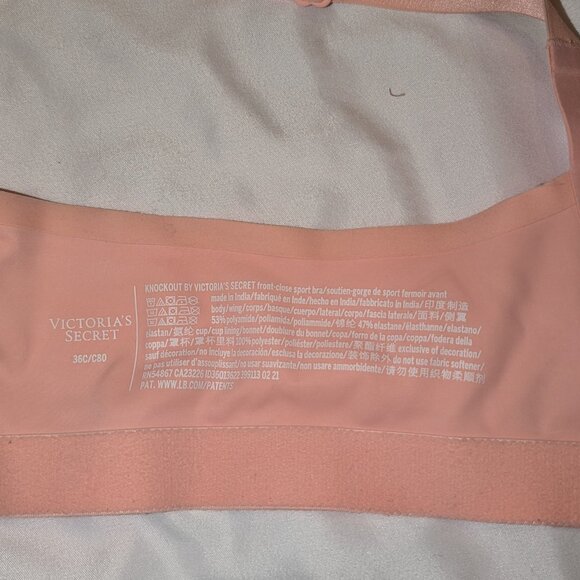 Victoria's Secret Zip up Sports Bra 36C Pink - Picture 4 of 5